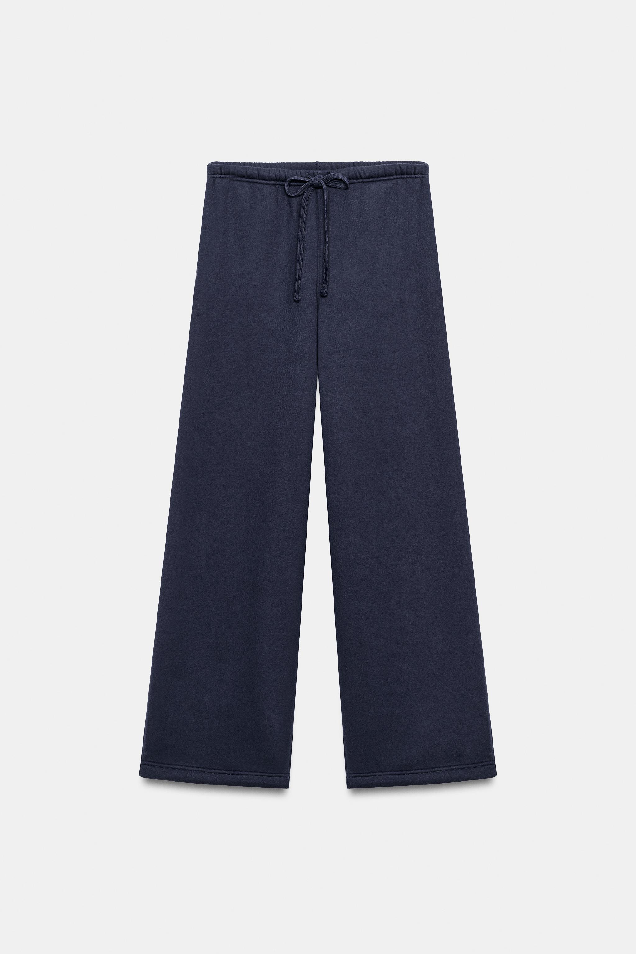 PANTALON EN MOLLETON BASIQUE DROIT À BAS AJUSTABLE